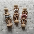 D&C Toys Silicone Wood Teething Rattle