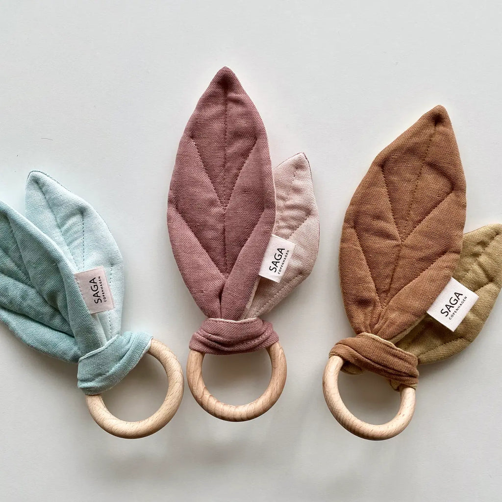 Saga Copenhagen Teething Ring - Mint - Organic Cotton