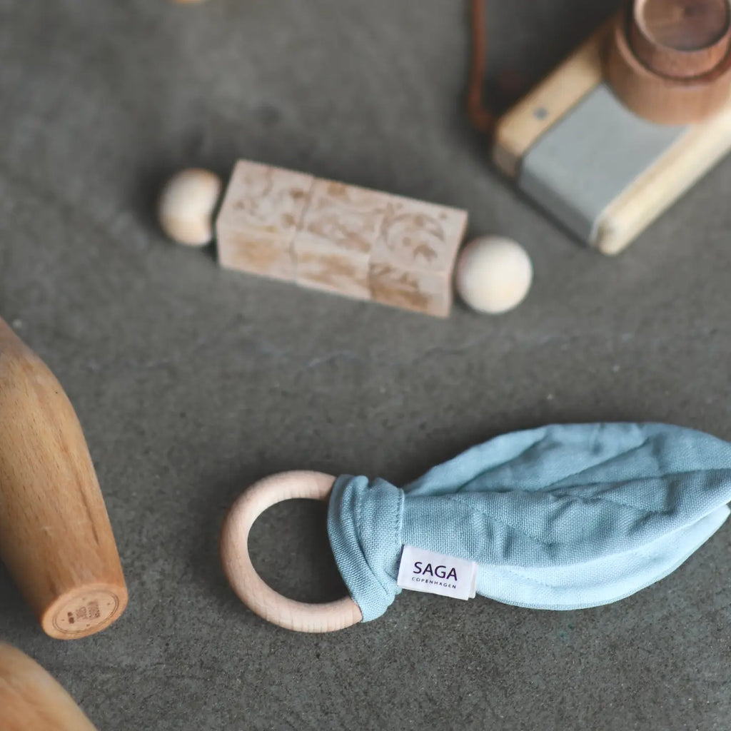 Saga Copenhagen Teething Ring - Mint - Organic Cotton