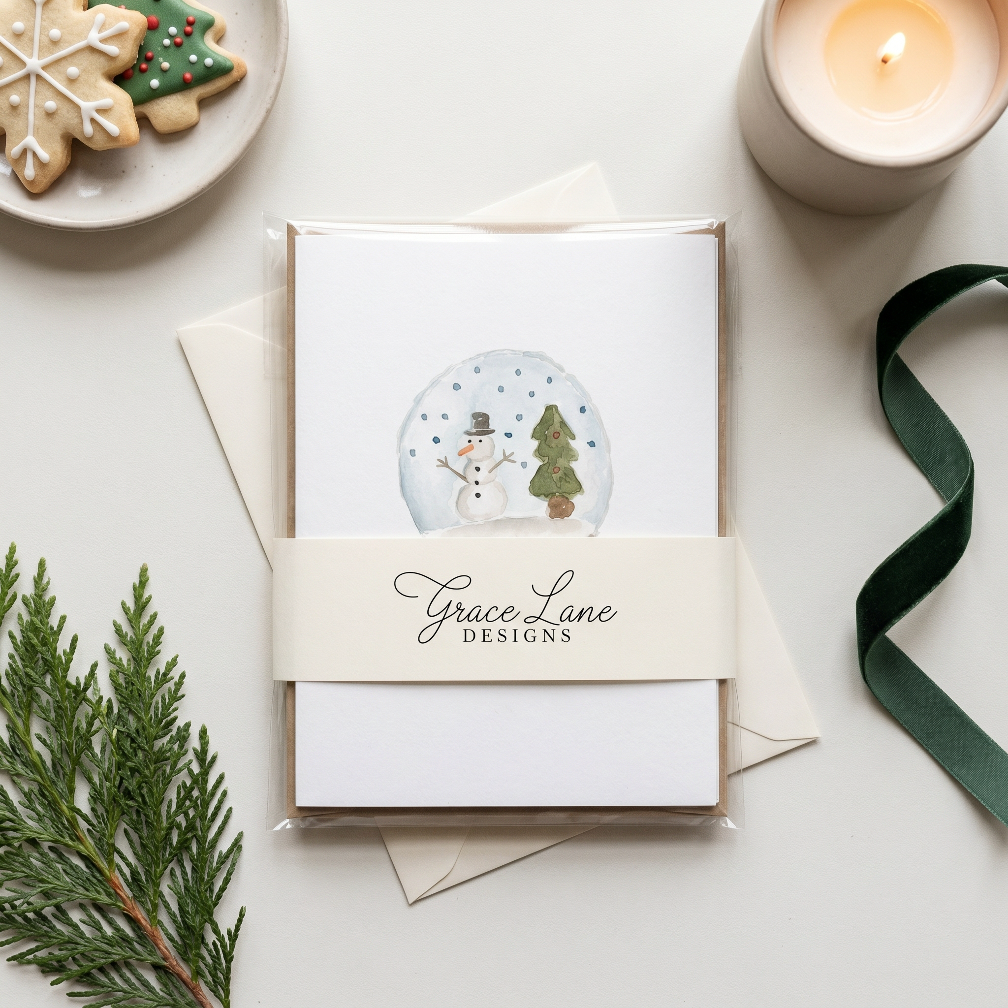 Watercolor Christmas Note Cards